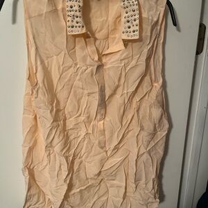 Rebecca Taylor Peach Studded Blouse